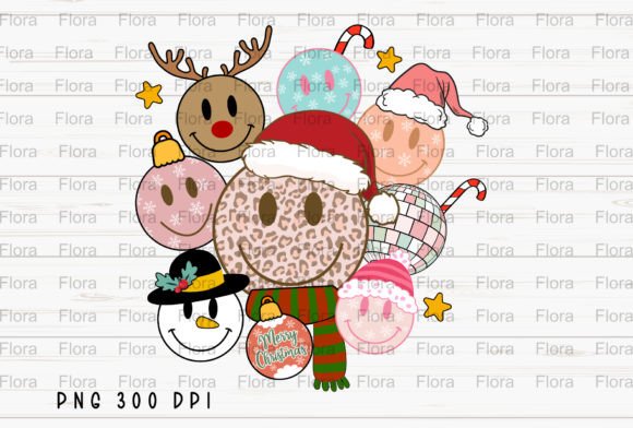 Download Smiley Face Leopard Retro Christmas PNG - Premium Resources