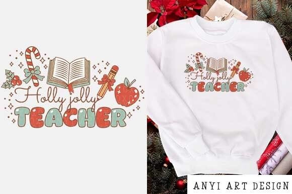 Download Retro Christmas Teacher Sublimation PNG - Premium Bundle