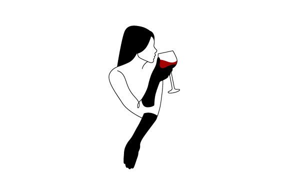 Download Woman &amp; Wine, Line Art, Dual Tone - Dual Collection