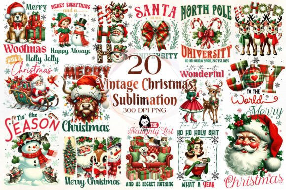 Download Vintage Retro Christmas Sublimation - Premium Resources