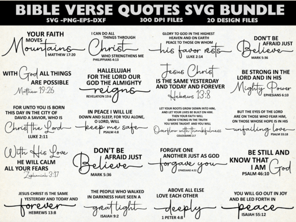 Download Bible Verse Quotes SVG Bundle, Christian - Quote Collection