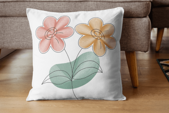 Download Colorful Dual Flower Embroidery Design - Dual Collection
