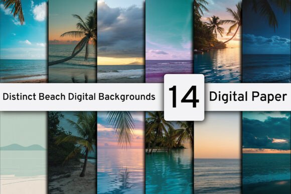 Download Distinct Beach Digital Paper Backgrounds - Background Collection