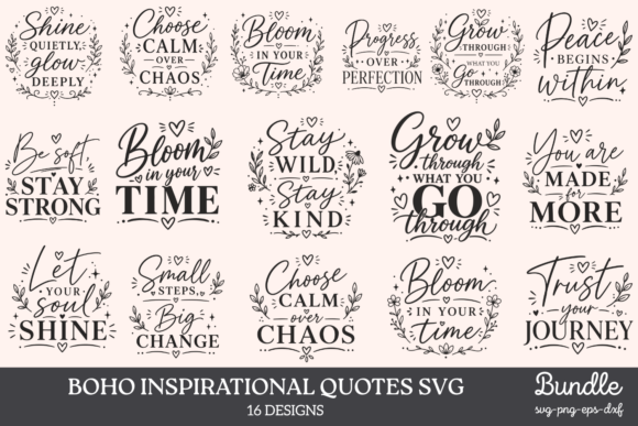 Download Boho Inspirational Quotes SVG Bundle - Quote Collection