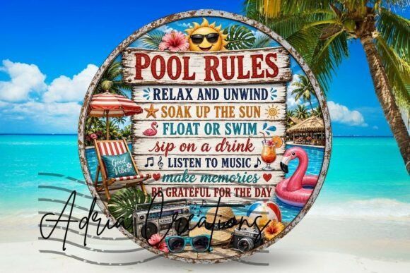 Download Pool Rules Door Sign, Wreath Quote Png - Quote Collection
