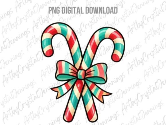 Download Retro Christmas Candy Canes PNG - Premium Resources