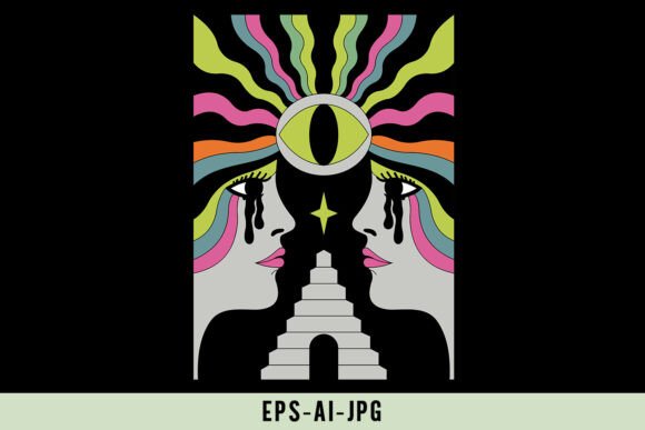 Download Surreal Psychedelic Eye with Dual Faces - Dual Collection