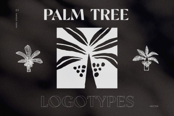 Download Hand-Drawn Palm Tree Logotypes - Type Collection
