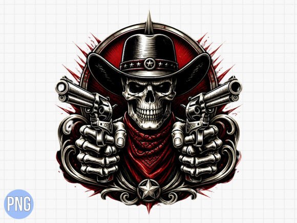 Download Cowboy Skull Western Dual Pistols PNG - Dual Collection